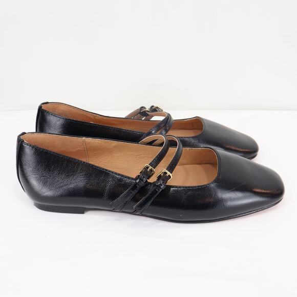 Madewell The Greta Double Strap Ballet Flat True Black Size 8 NWOB - Picture 6 of 9